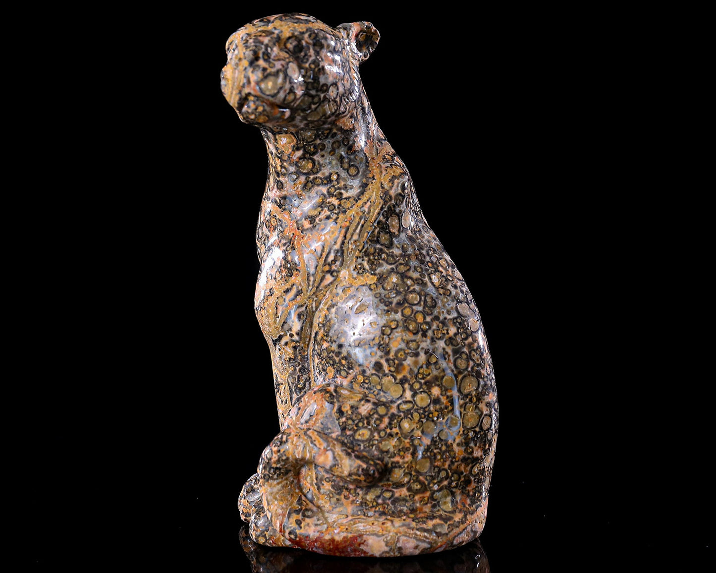 Nicedony 5.0" Leopard Skin Jasper Hand Carved Leopard Sculpture - View 26