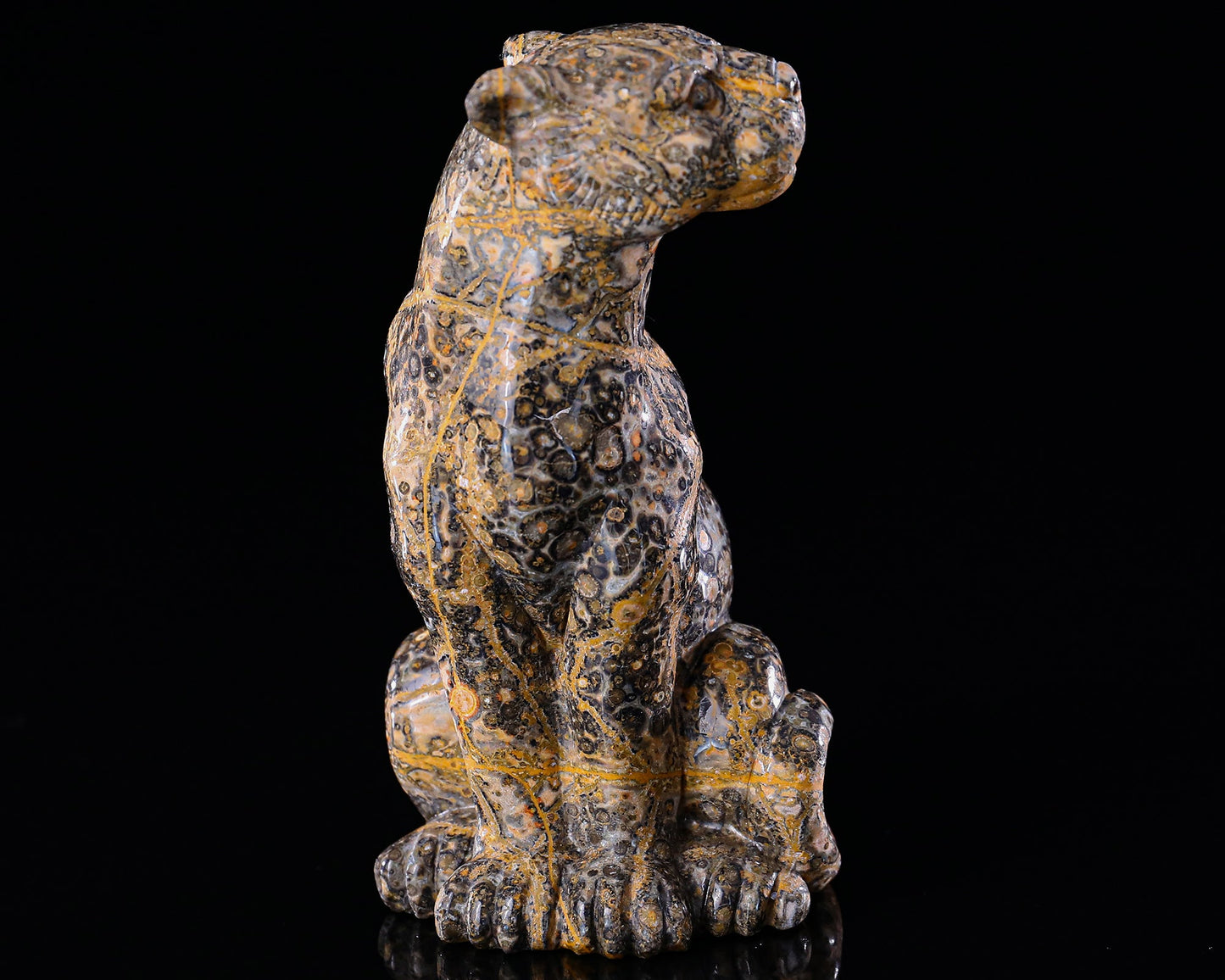 Nicedony 5.0" Leopard Skin Jasper Hand Carved Leopard Sculpture - View 30