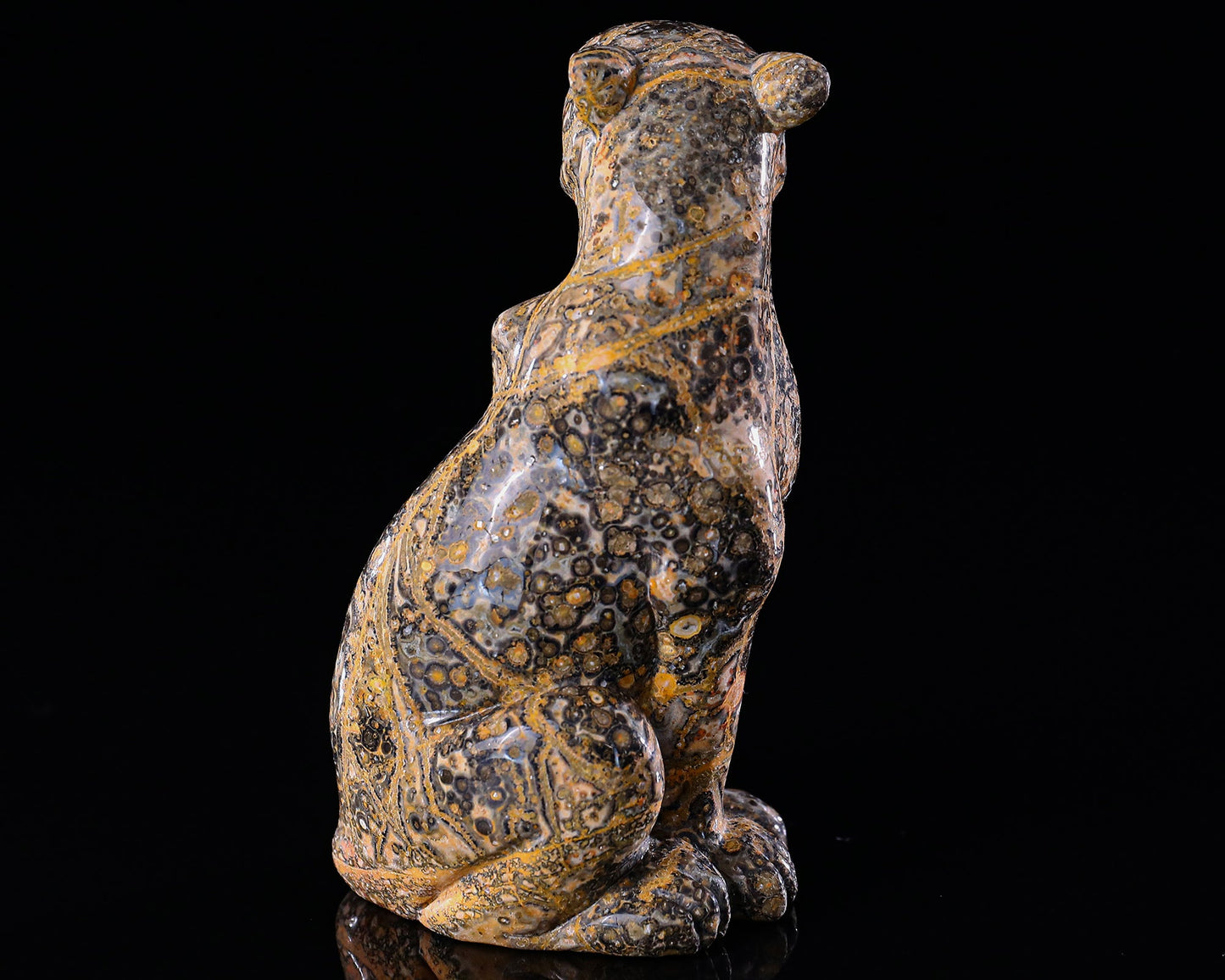 Nicedony 5.0" Leopard Skin Jasper Hand Carved Leopard Sculpture - View 31