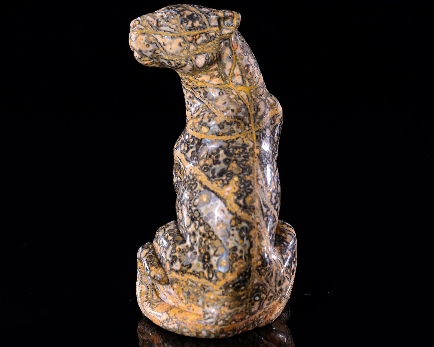 Nicedony 5.0" Leopard Skin Jasper Hand Carved Leopard Sculpture - View 32