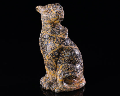 Nicedony 5.0" Leopard Skin Jasper Hand Carved Leopard Sculpture - View 33