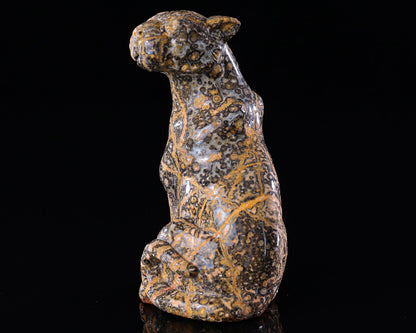 Nicedony 5.0" Leopard Skin Jasper Hand Carved Crystal Leopard Sculpture - View 4