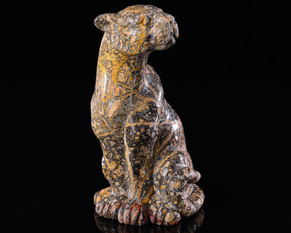 Nicedony 5.0" Leopard Skin Jasper Hand Carved Crystal Leopard Sculpture - View 6