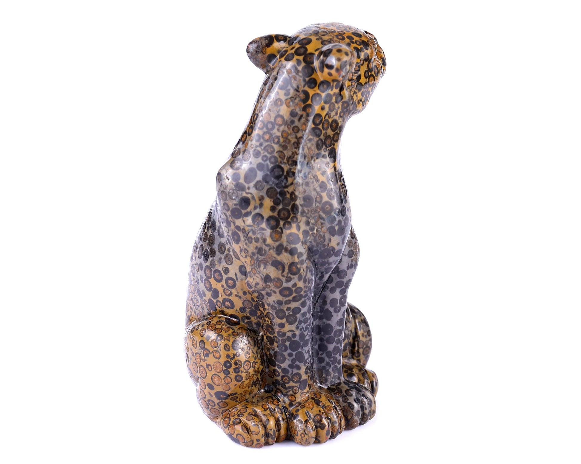 Nicedony 5.0" Leopard Skin Jasper Hand Carved Leopard Sculpture - View 14