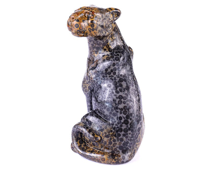 Nicedony 5.0" Leopard Skin Jasper Hand Carved Leopard Sculpture - View 20