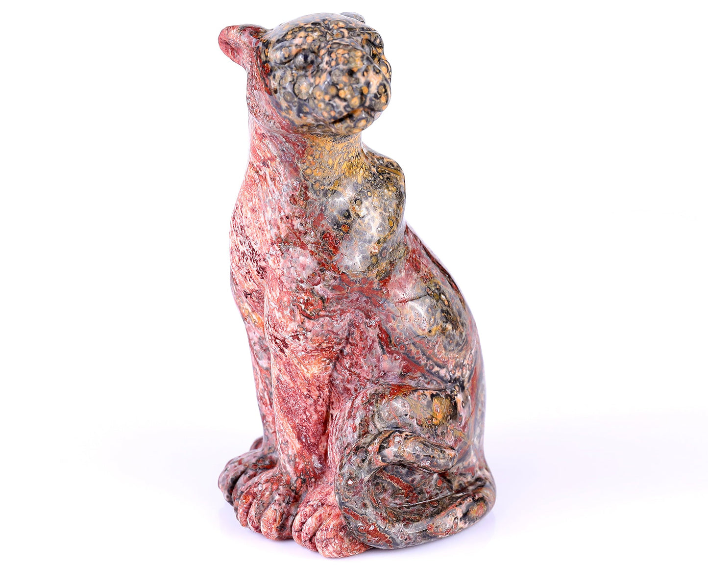 Nicedony 5.0" Leopard Skin Jasper Hand Carved Leopard Sculpture - View 10