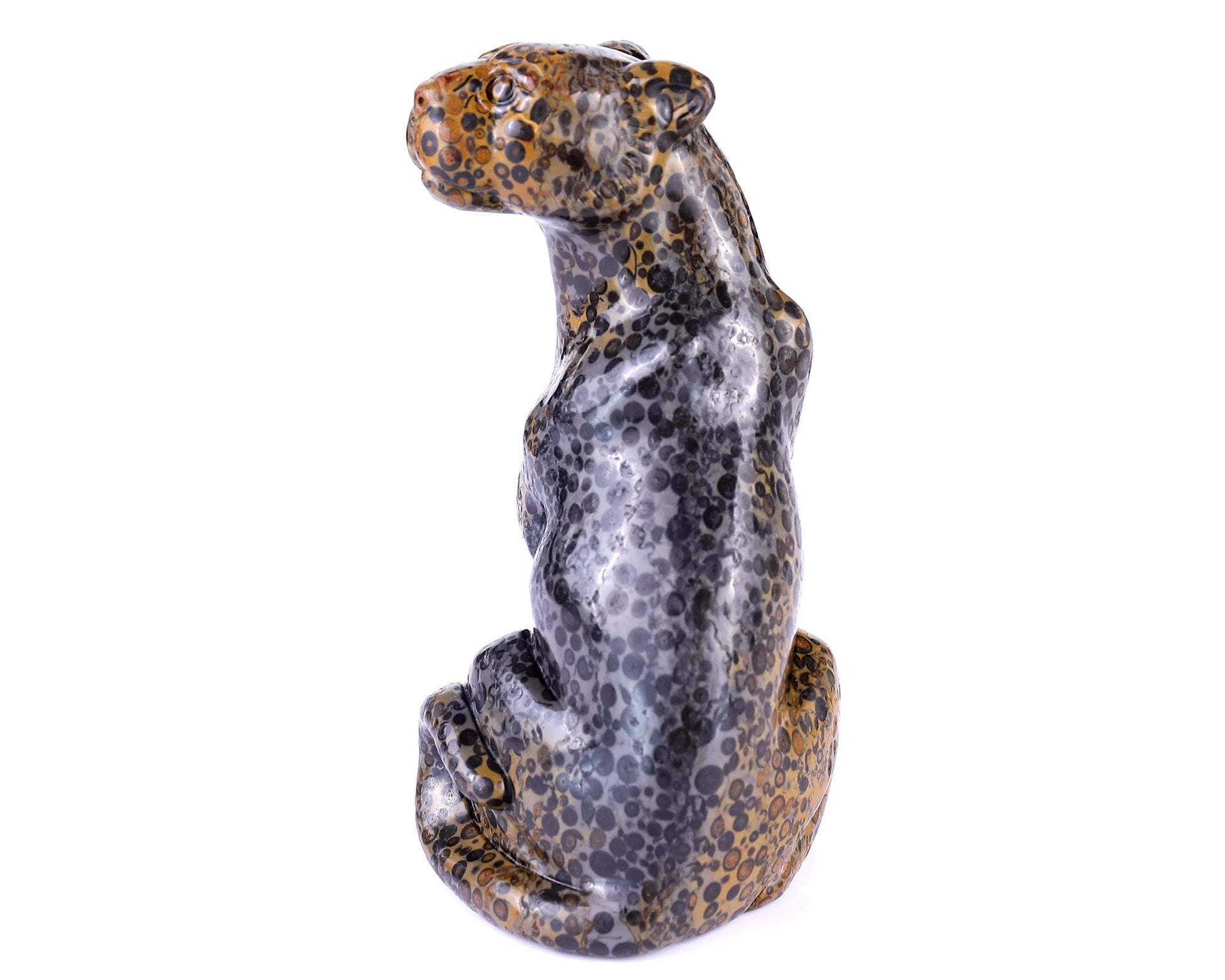 Nicedony 5.0" Leopard Skin Jasper Hand Carved Leopard Sculpture - View 16