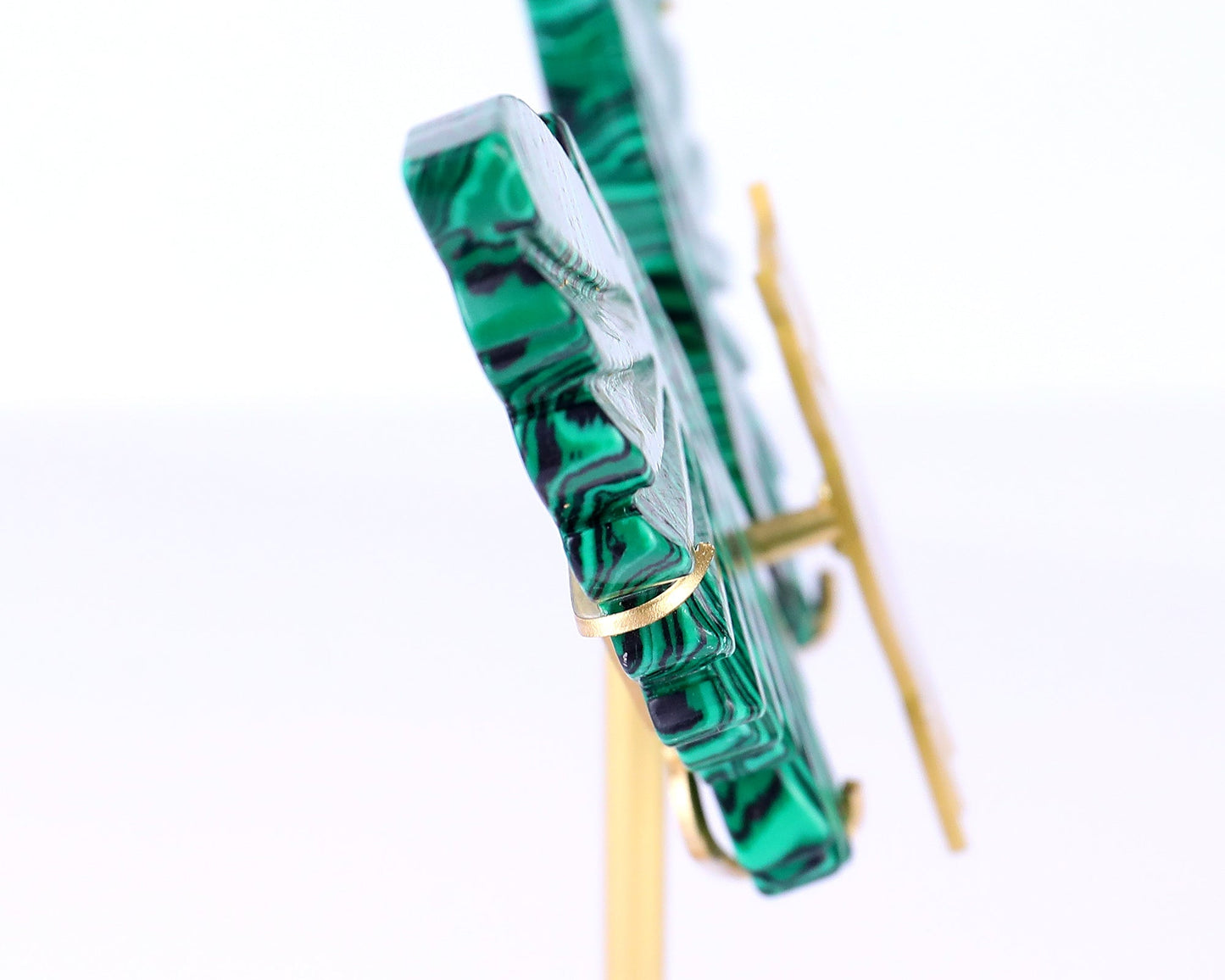 Nicedony 5.0" Malachite Hand Carved Crystal Owl Wings Sculpture - View 8