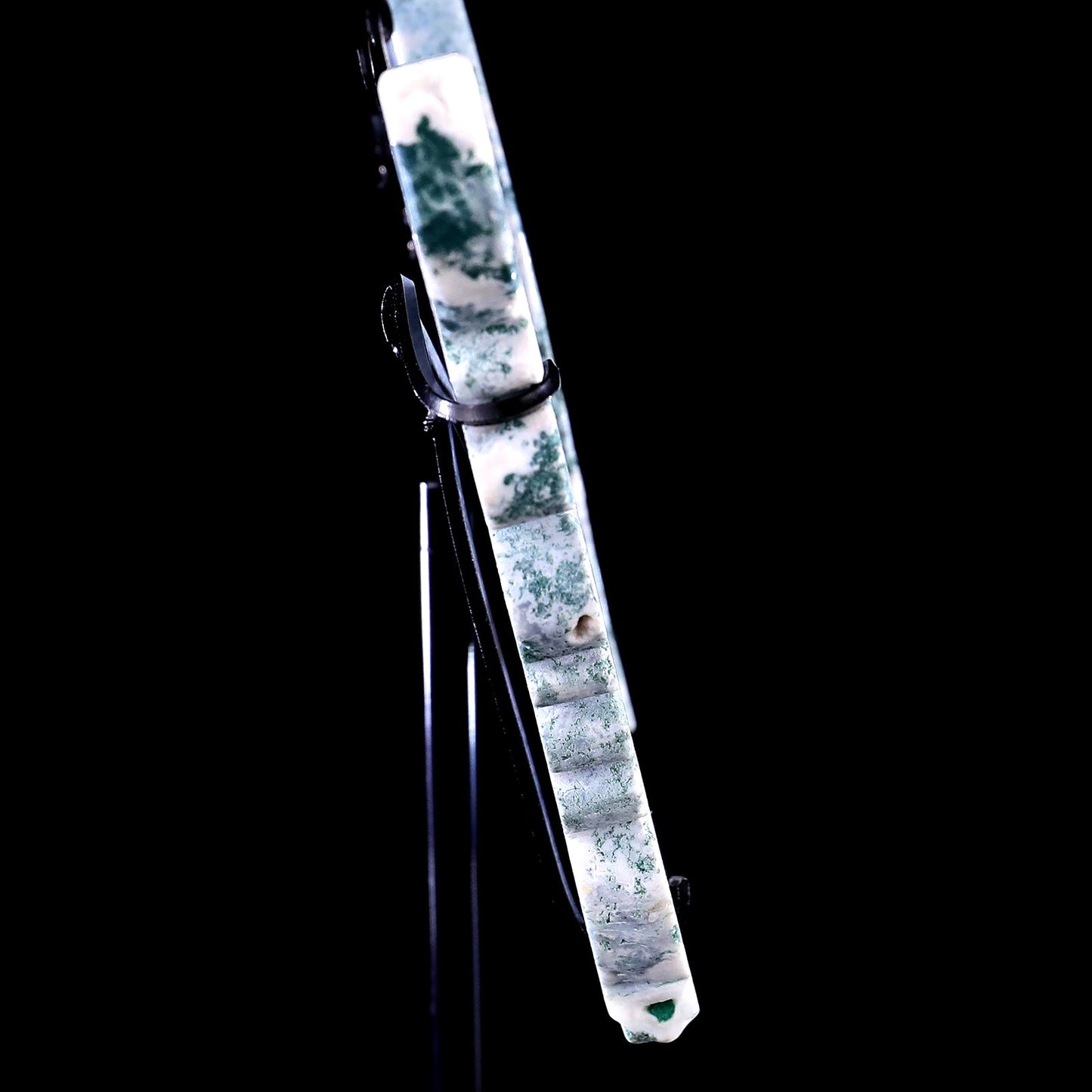 Nicedony 5.0" Moss Agate Hand Carved Butterfly Wings Sculpture - View 14