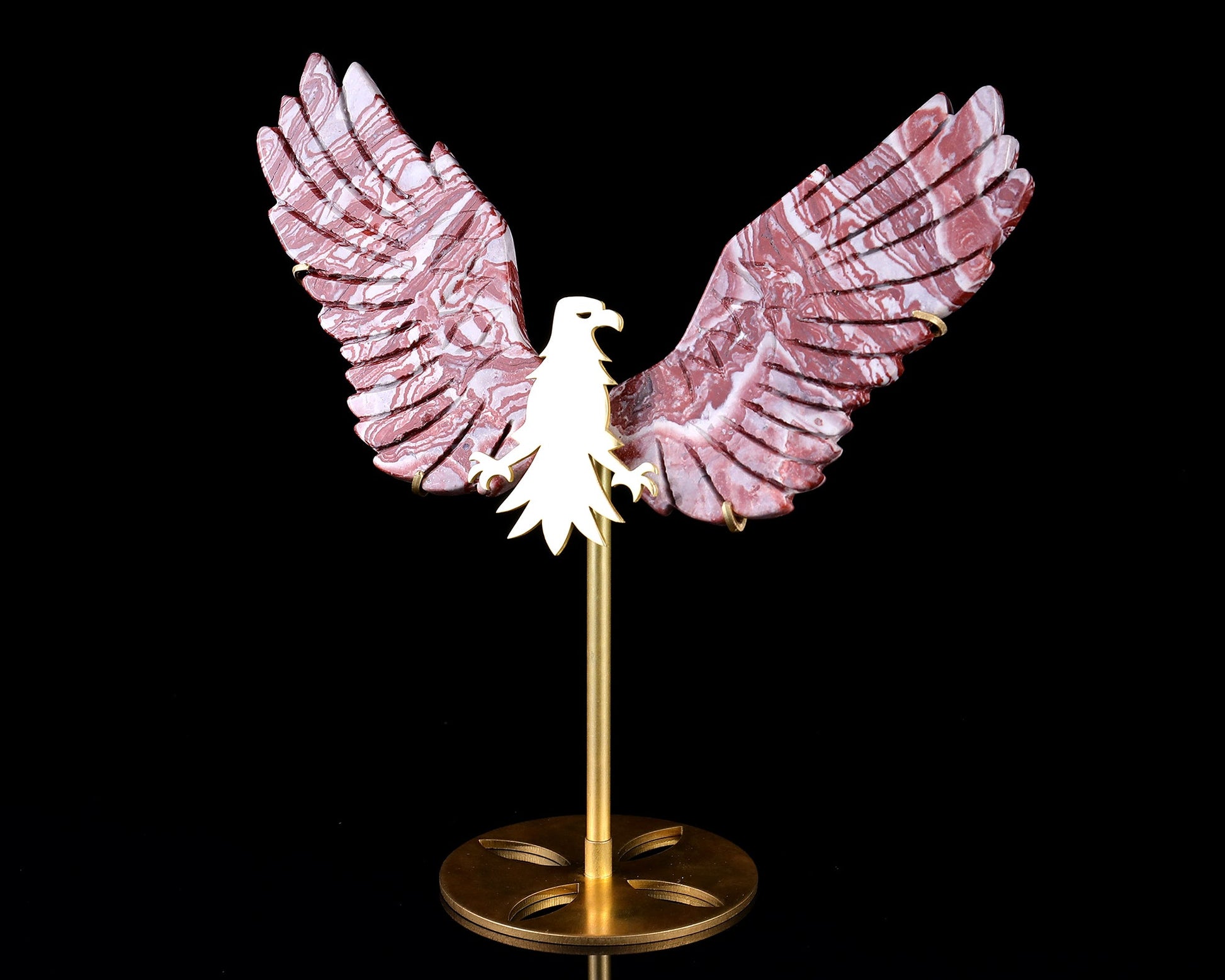 Nicedony 5.0" Rainbow Stone Hand Carved Crystal Eagle Wings Sculpture - View 10