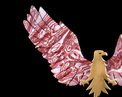 Nicedony 5.0" Rainbow Stone Hand Carved Crystal Eagle Wings Sculpture - View 6