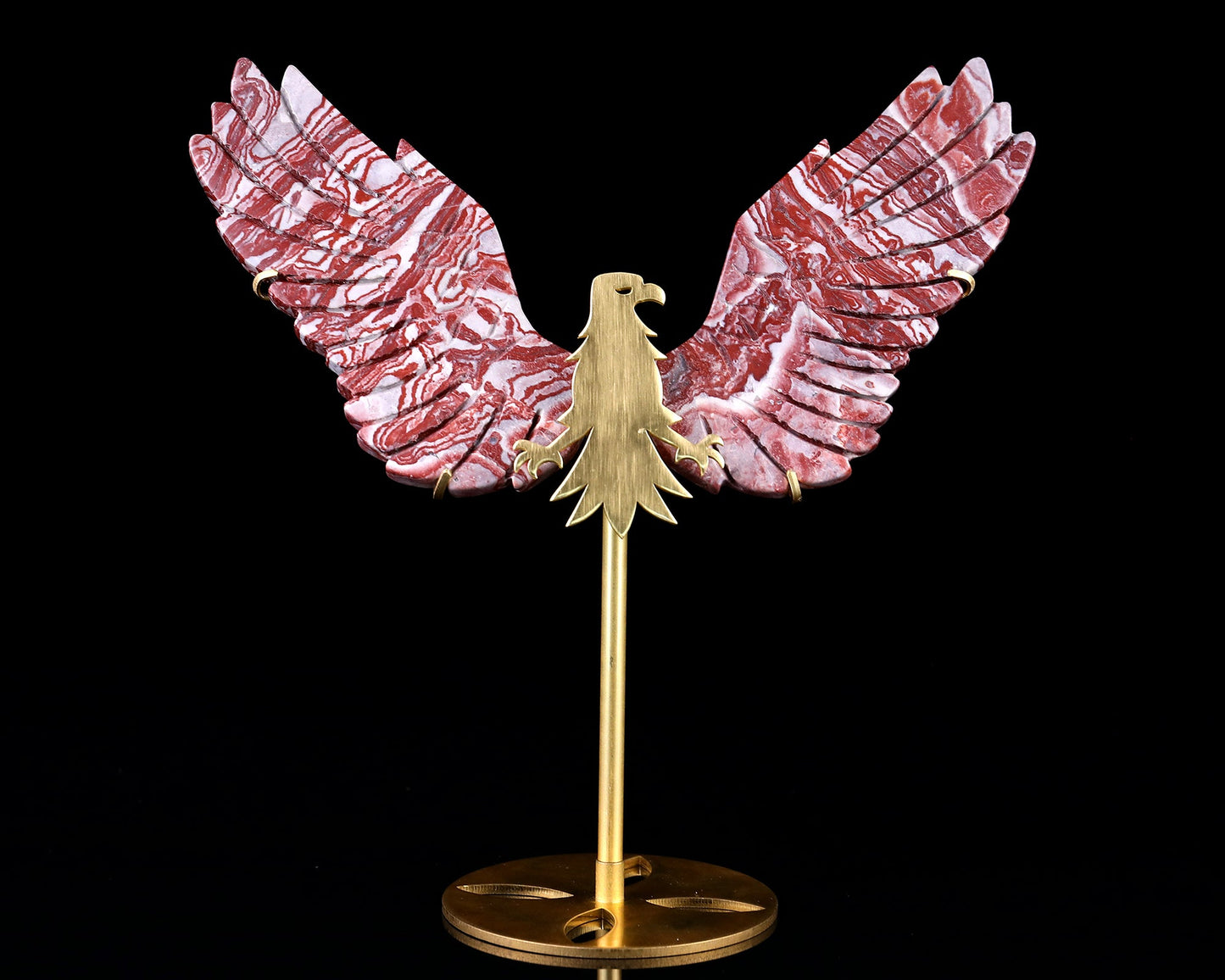 Nicedony 5.0" Rainbow Stone Hand Carved Crystal Eagle Wings Sculpture - View 3