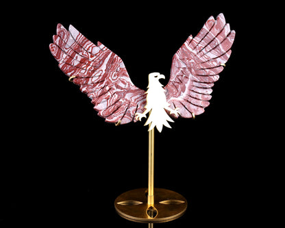 Nicedony 5.0" Rainbow Stone Hand Carved Crystal Eagle Wings Sculpture - View 7