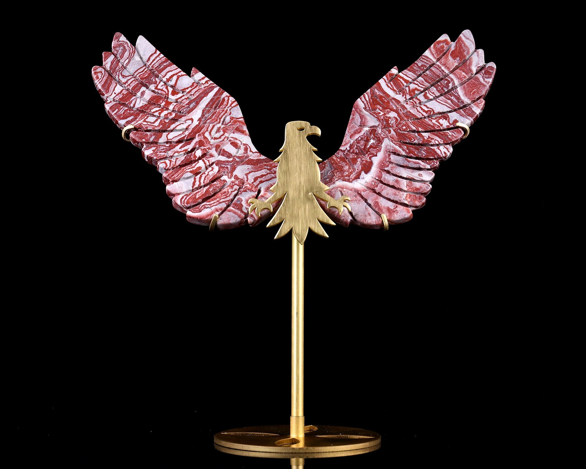 Nicedony 5.0" Rainbow Stone Hand Carved Crystal Eagle Wings Sculpture - View 4