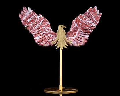 Nicedony 5.0" Rainbow Stone Hand Carved Crystal Eagle Wings Sculpture - View 4