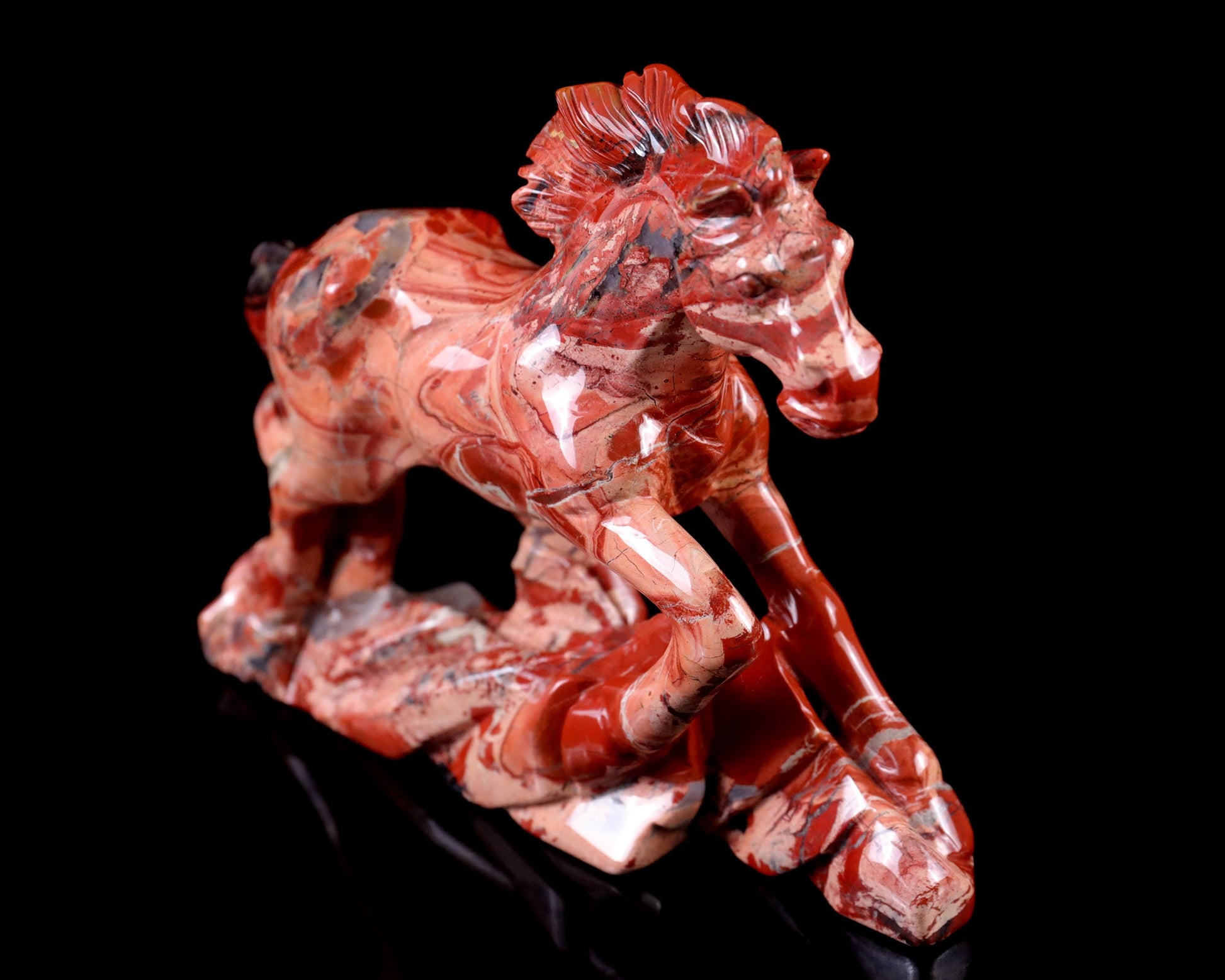 Nicedony 5.0" Red Jasper Hand Carved Crystal Horse Sculpture - View 9