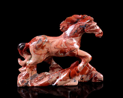 Nicedony 5.0" Red Jasper Hand Carved Crystal Horse Sculpture - View 5