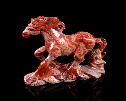 Nicedony 5.0" Red Jasper Hand Carved Crystal Horse Sculpture - View 7