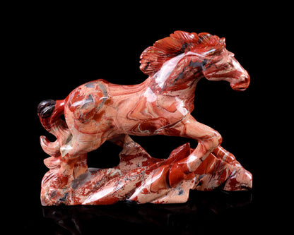 Nicedony 5.0" Red Jasper Hand Carved Crystal Horse Sculpture - View 8