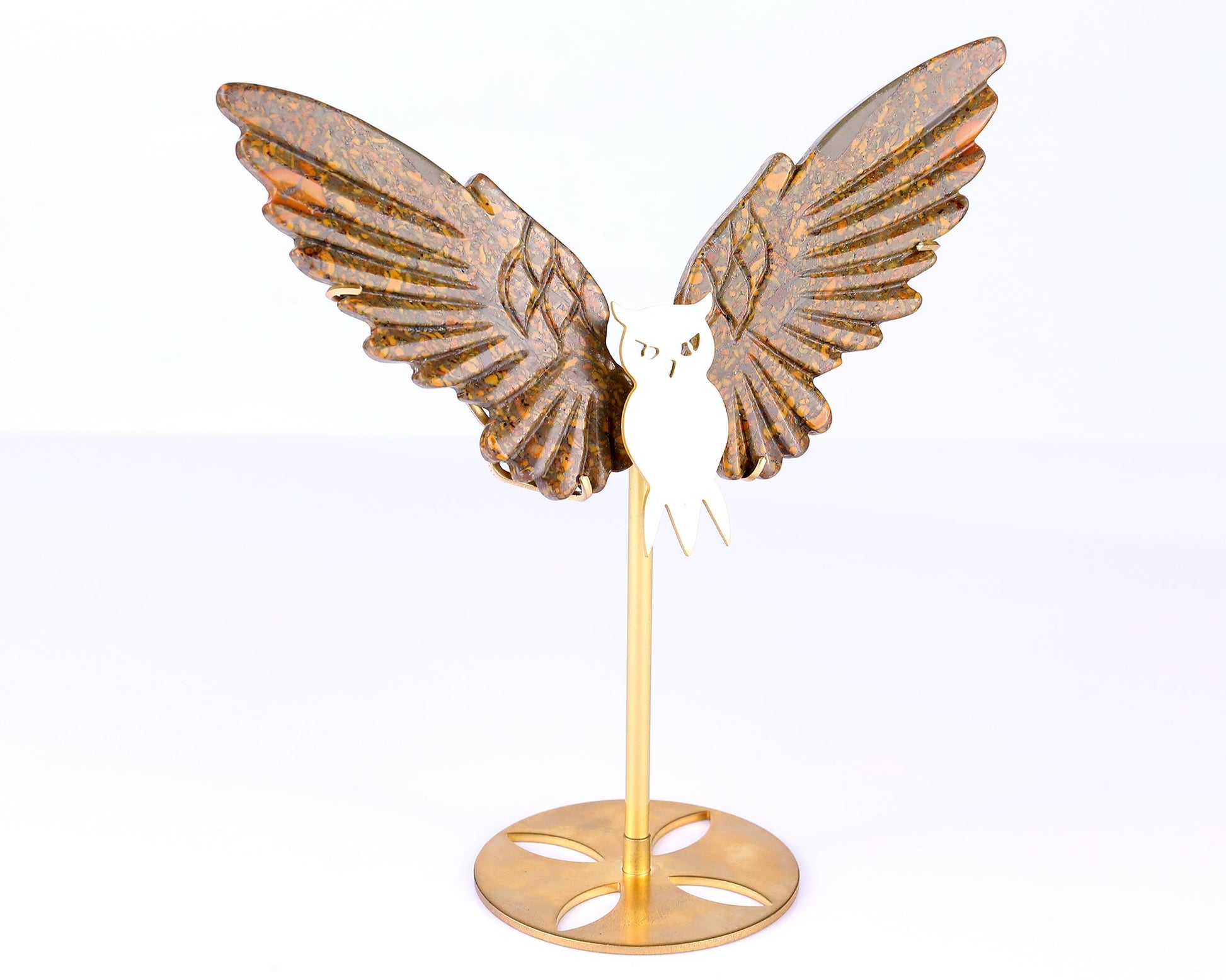 Nicedony 5.0" Roe Stone Hand Carved Crystal Owl Wings Sculpture - View 7