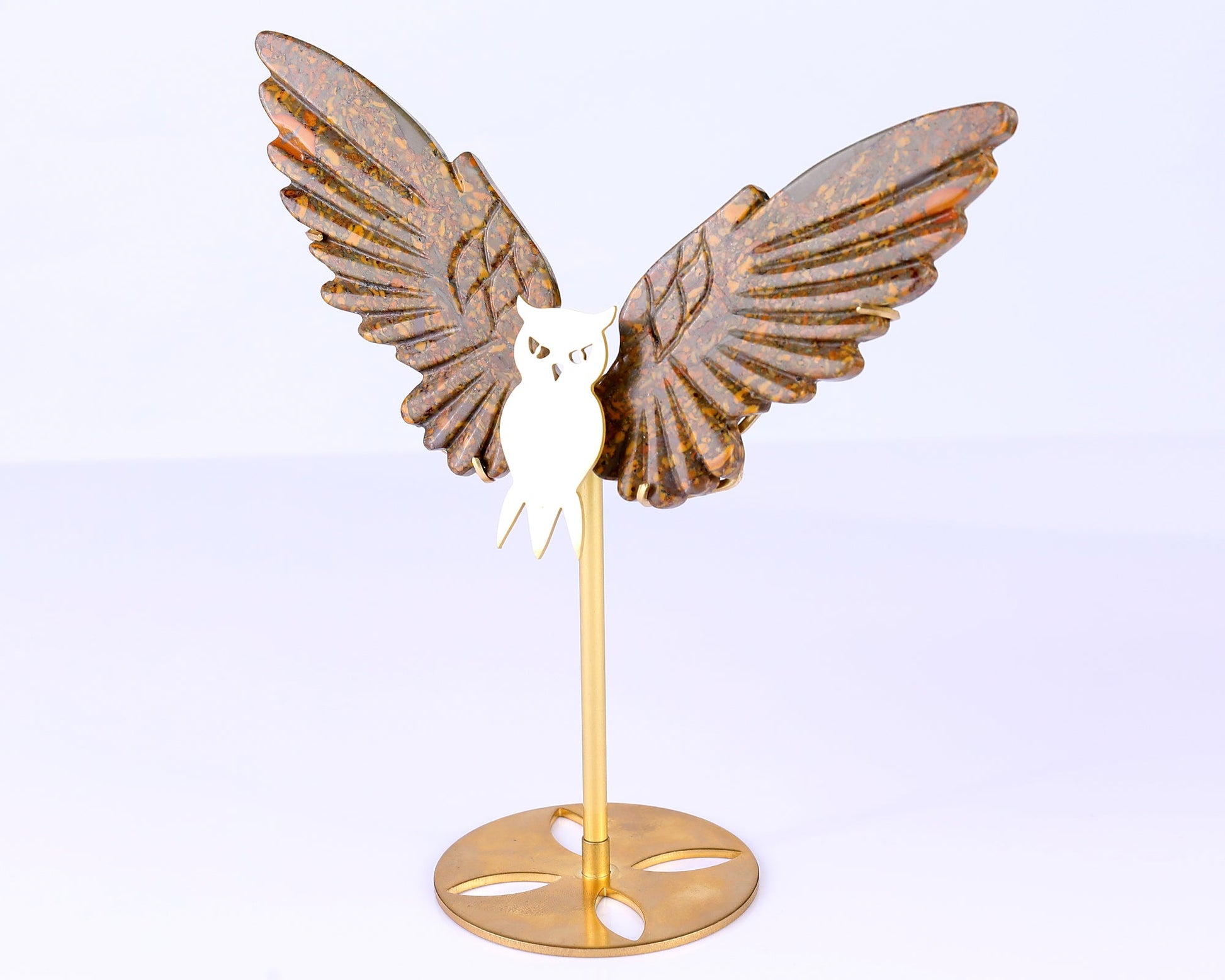 Nicedony 5.0" Roe Stone Hand Carved Crystal Owl Wings Sculpture - View 10