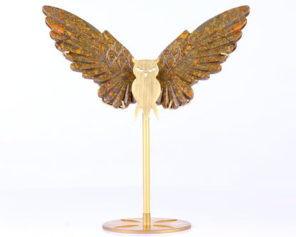 Nicedony 5.0" Roe Stone Hand Carved Crystal Owl Wings Sculpture - View 4