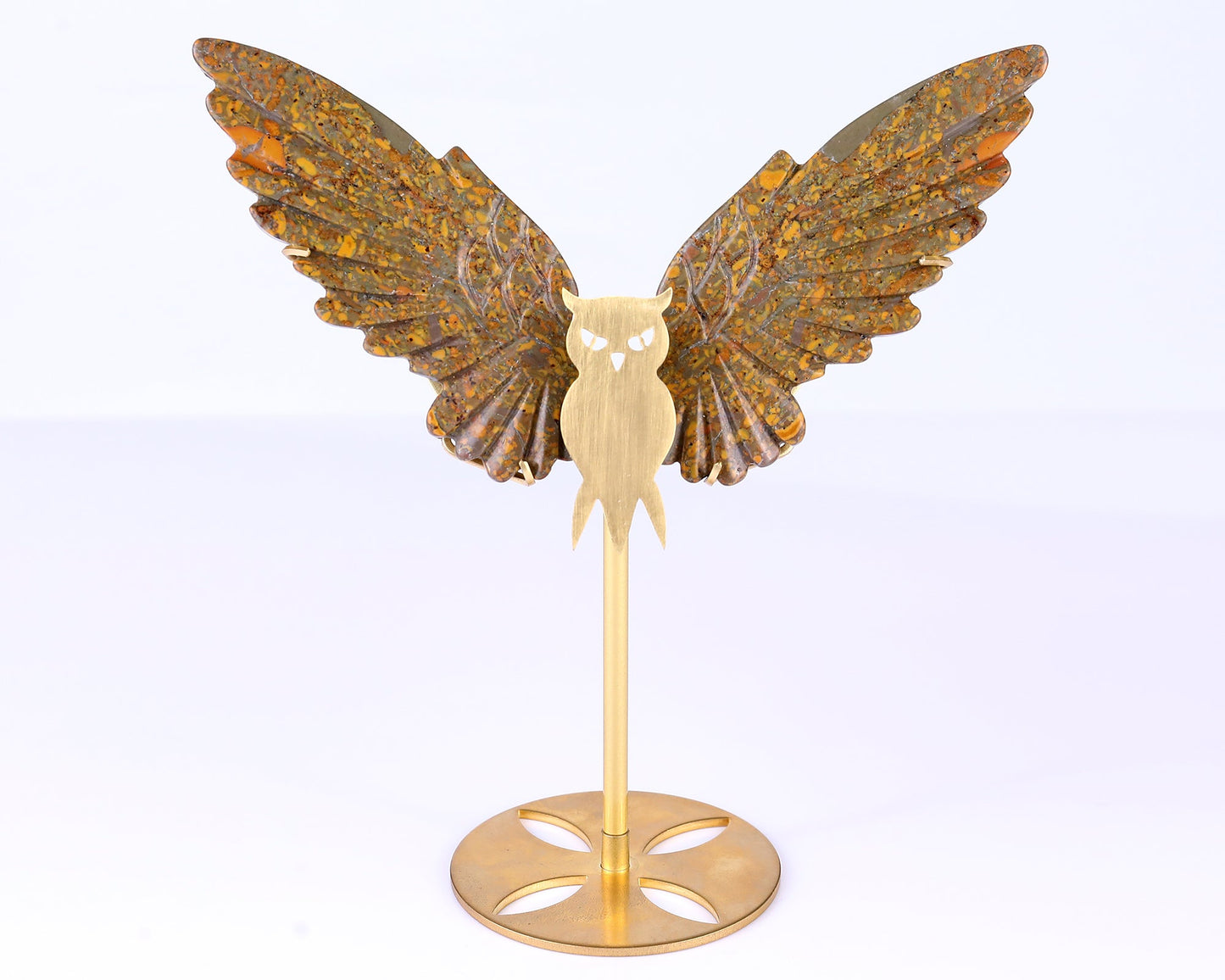 Nicedony 5.0" Roe Stone Hand Carved Crystal Owl Wings Sculpture