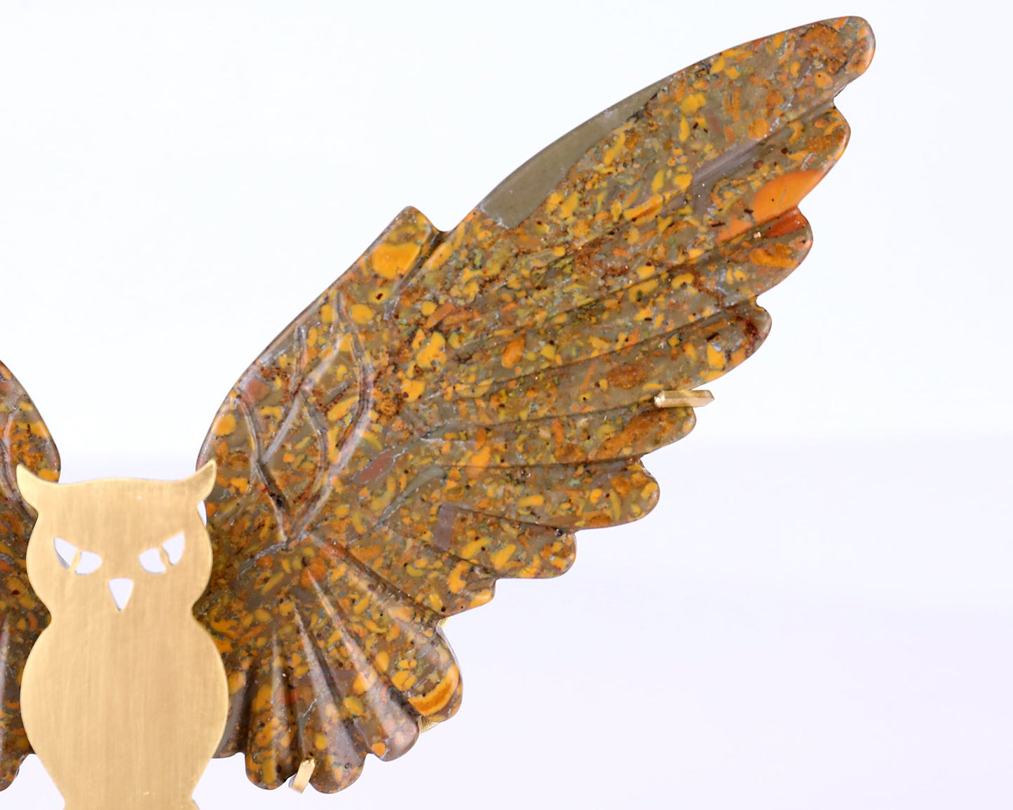 Nicedony 5.0" Roe Stone Hand Carved Crystal Owl Wings Sculpture - View 5
