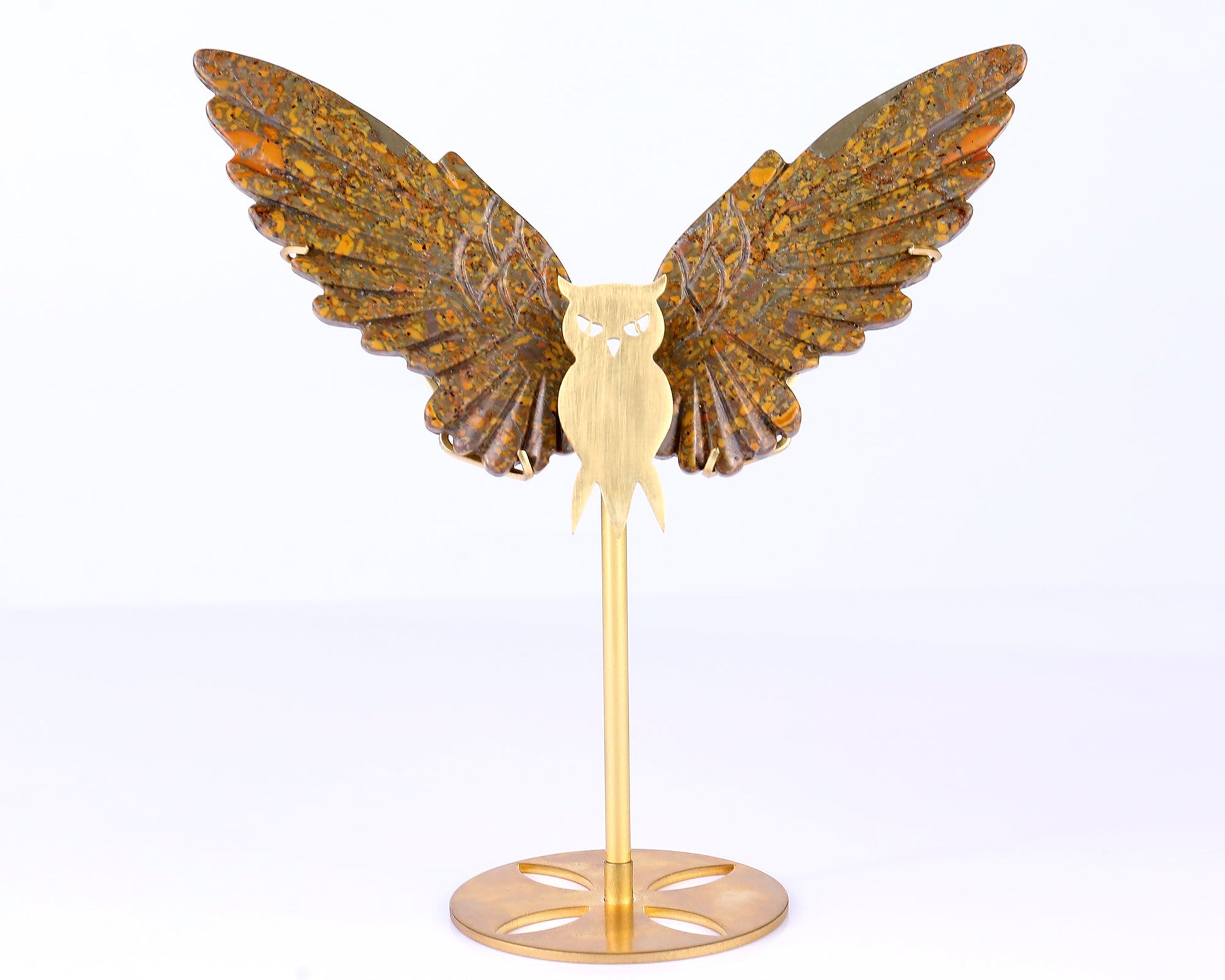 Nicedony 5.0" Roe Stone Hand Carved Crystal Owl Wings Sculpture - View 3