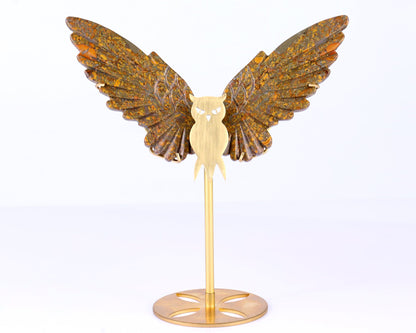Nicedony 5.0" Roe Stone Hand Carved Crystal Owl Wings Sculpture - View 3