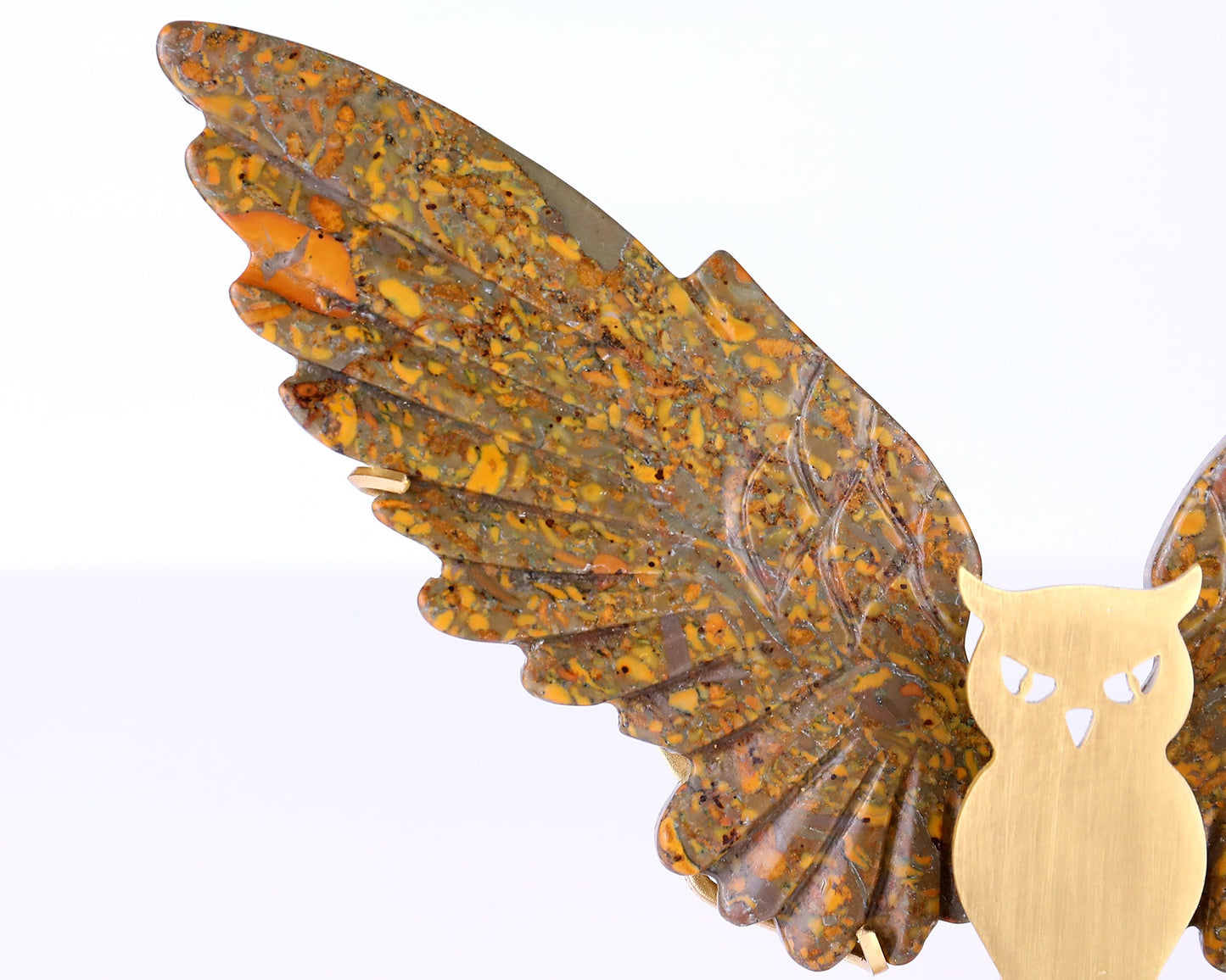 Nicedony 5.0" Roe Stone Hand Carved Crystal Owl Wings Sculpture - View 6