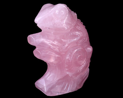 Nicedony 5.0" Rose Quartz Hand Carved Crystal Lizard Sculpture - View 10