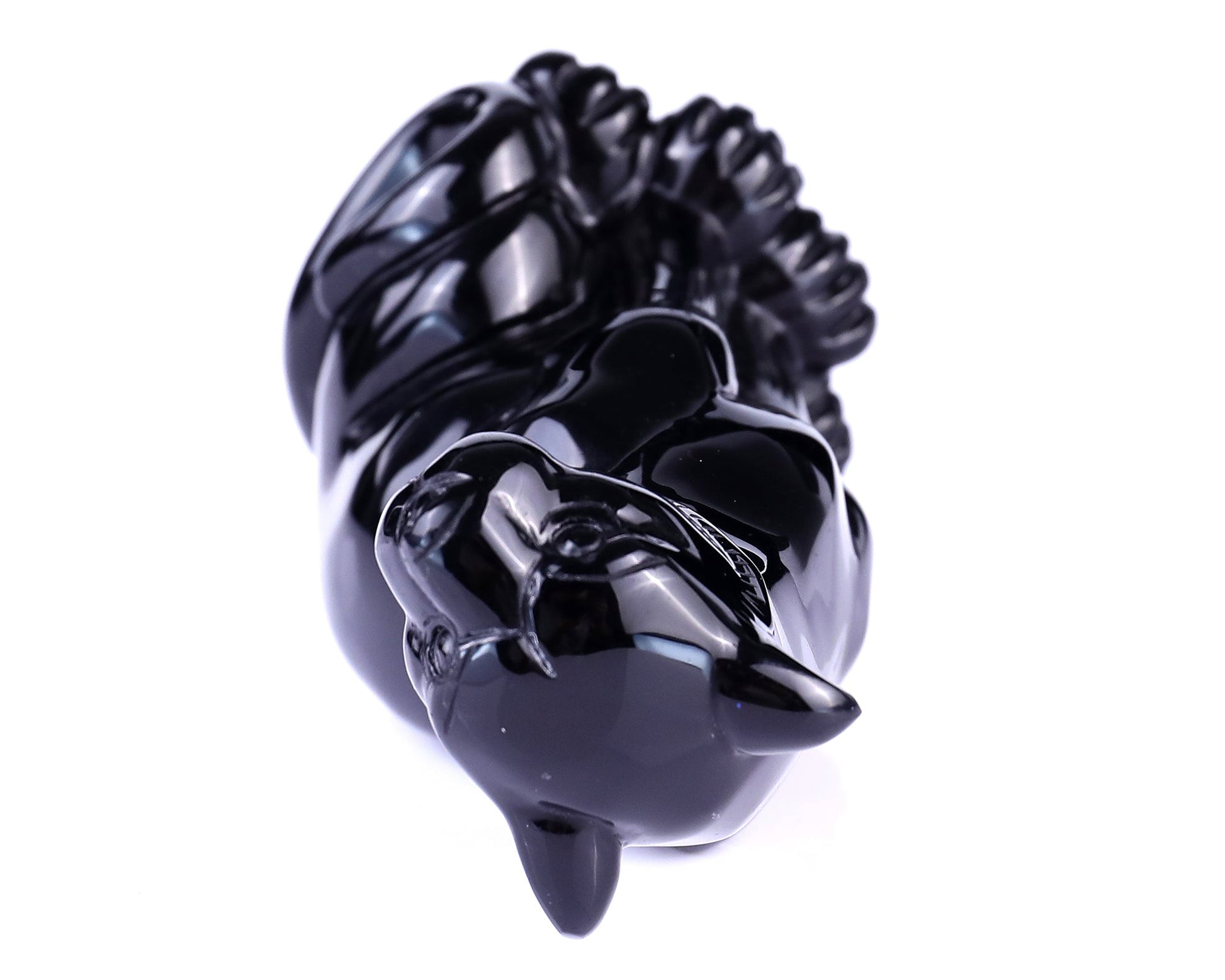 Nicedony 5.1" Black Obsidian Hand Carved Crystal Leopard Sculpture - View 9