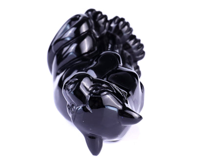 Nicedony 5.1" Black Obsidian Hand Carved Crystal Leopard Sculpture - View 9