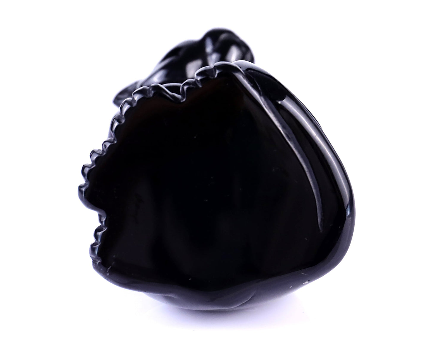 Nicedony 5.1" Black Obsidian Hand Carved Crystal Leopard Sculpture - View 8