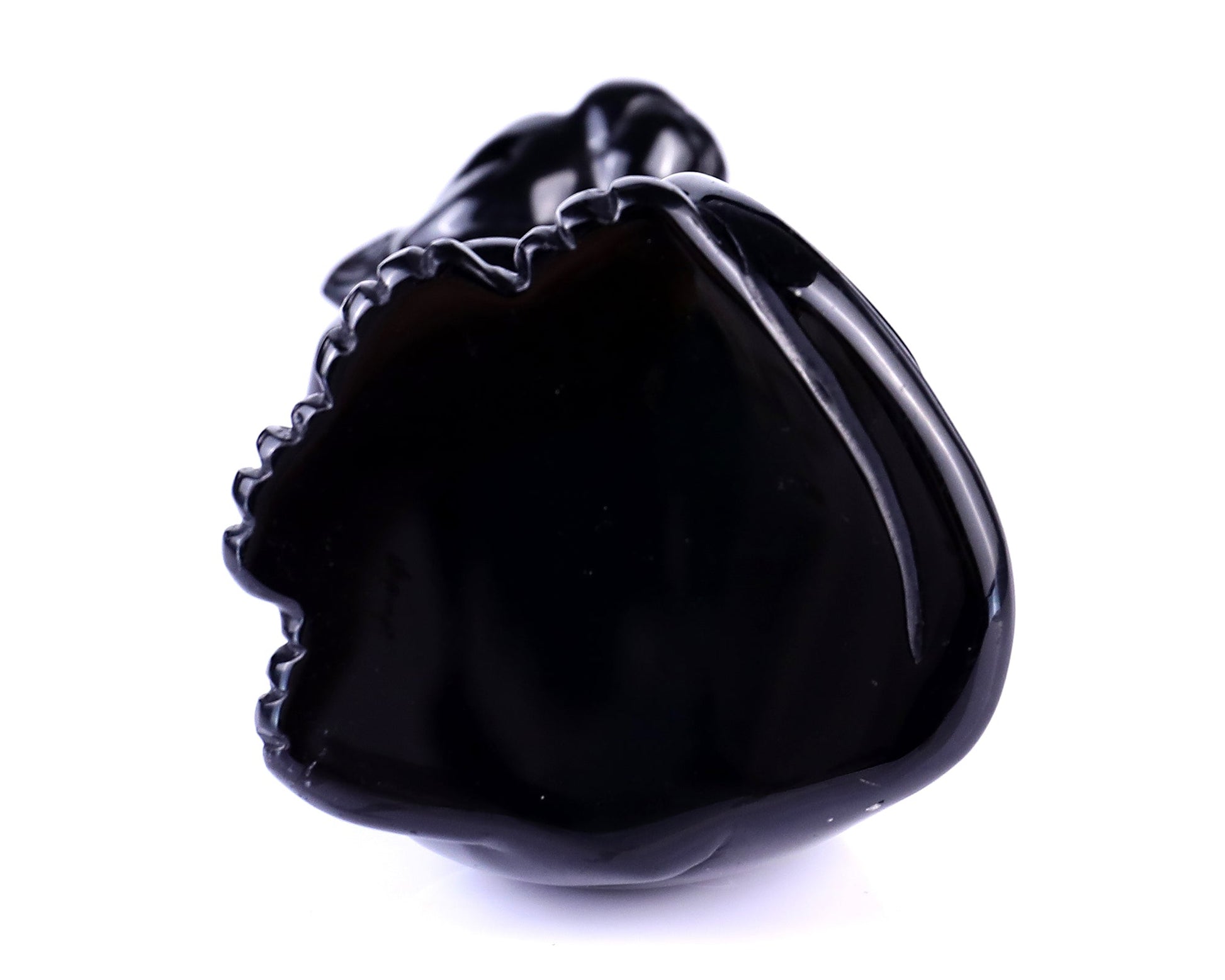 Nicedony 5.1" Black Obsidian Hand Carved Crystal Leopard Sculpture - View 8