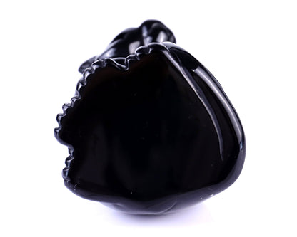 Nicedony 5.1" Black Obsidian Hand Carved Crystal Leopard Sculpture - View 8