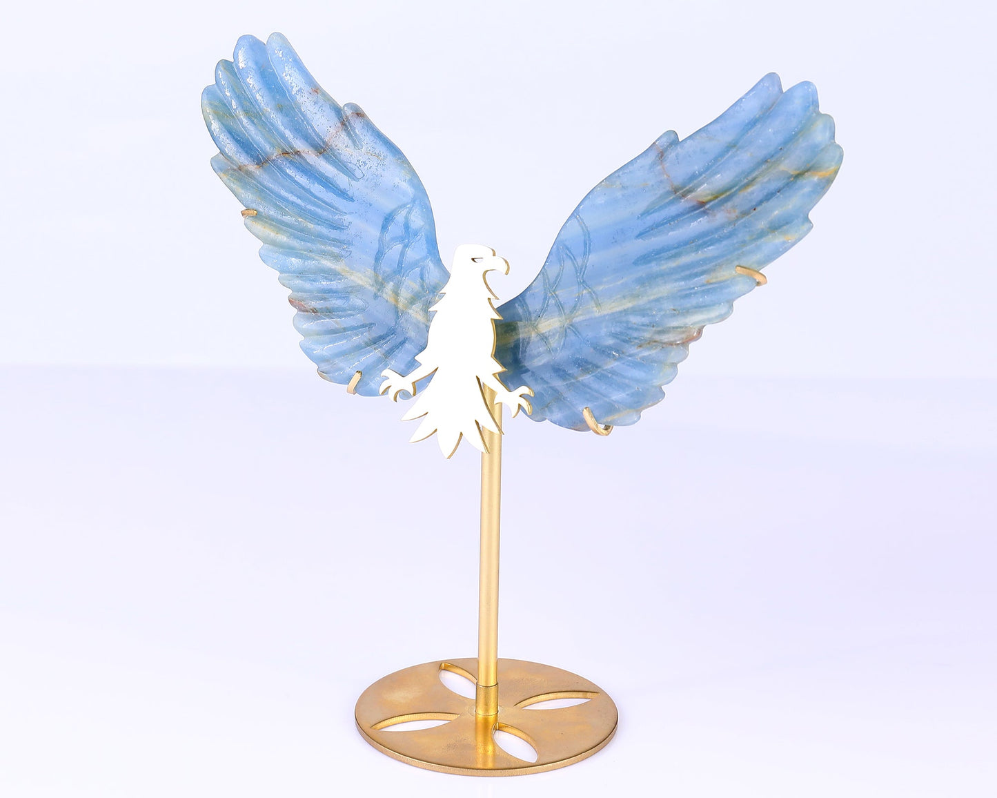 Nicedony 5.1" Blue Onyx Hand Carved Crystal Eagle Wings Sculpture - View 10