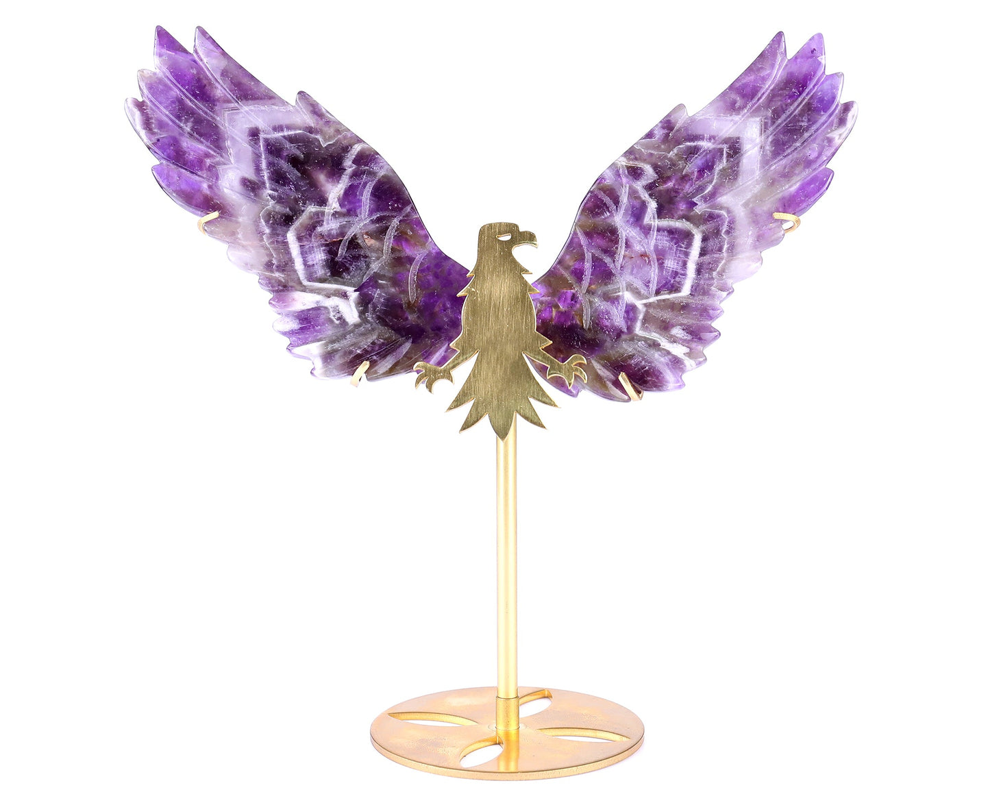 Nicedony 5.1" Dream Amethyst Hand Carved Eagle Wings Sculpture - View 8