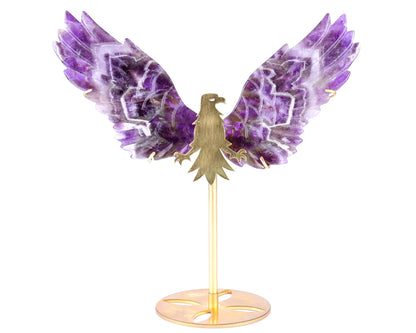 Nicedony 5.1" Dream Amethyst Hand Carved Eagle Wings Sculpture - View 8
