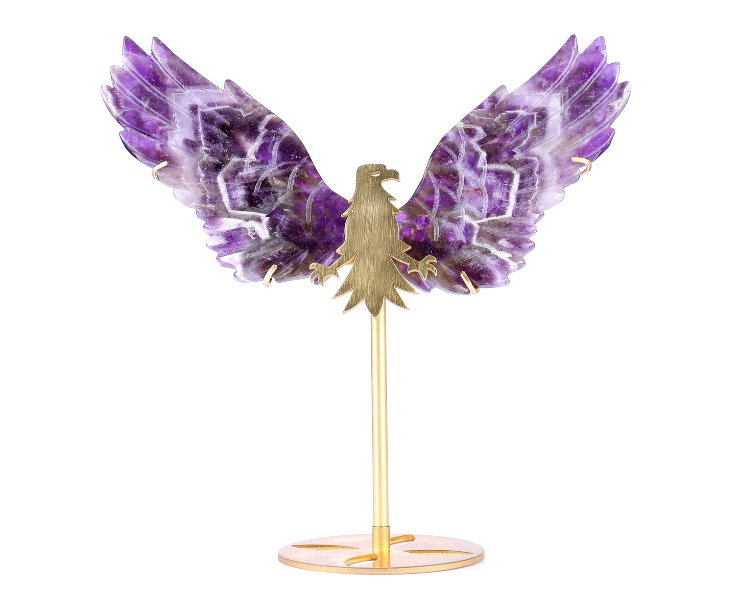 Nicedony 5.1" Dream Amethyst Hand Carved Eagle Wings Sculpture - View 9