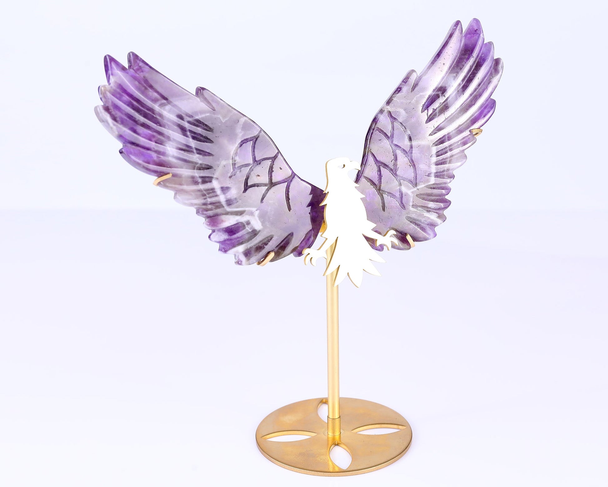 Nicedony 5.1" Dream Amethyst Hand Carved Eagle Wings Sculpture - View 4