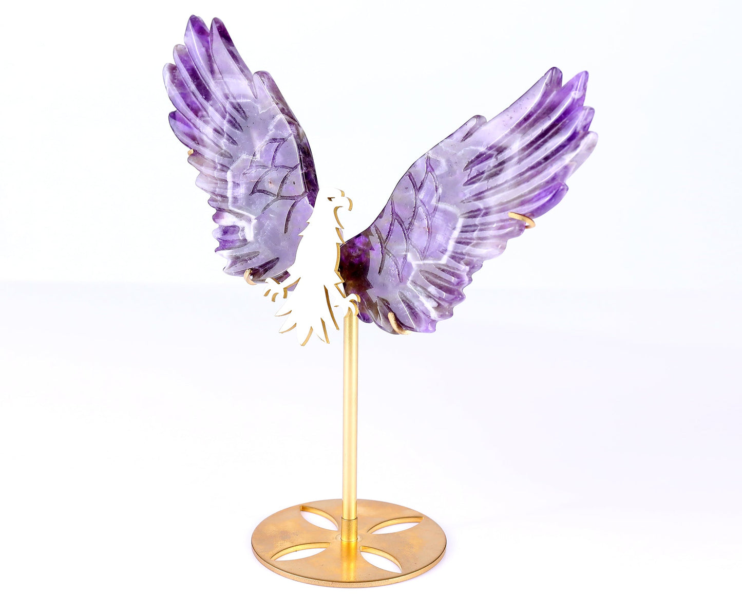 Nicedony 5.1" Dream Amethyst Hand Carved Eagle Wings Sculpture - View 7