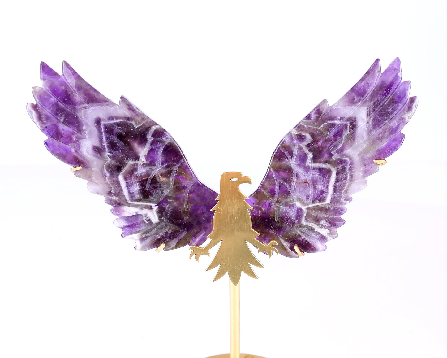 Nicedony 5.1" Dream Amethyst Hand Carved Eagle Wings Sculpture - View 10