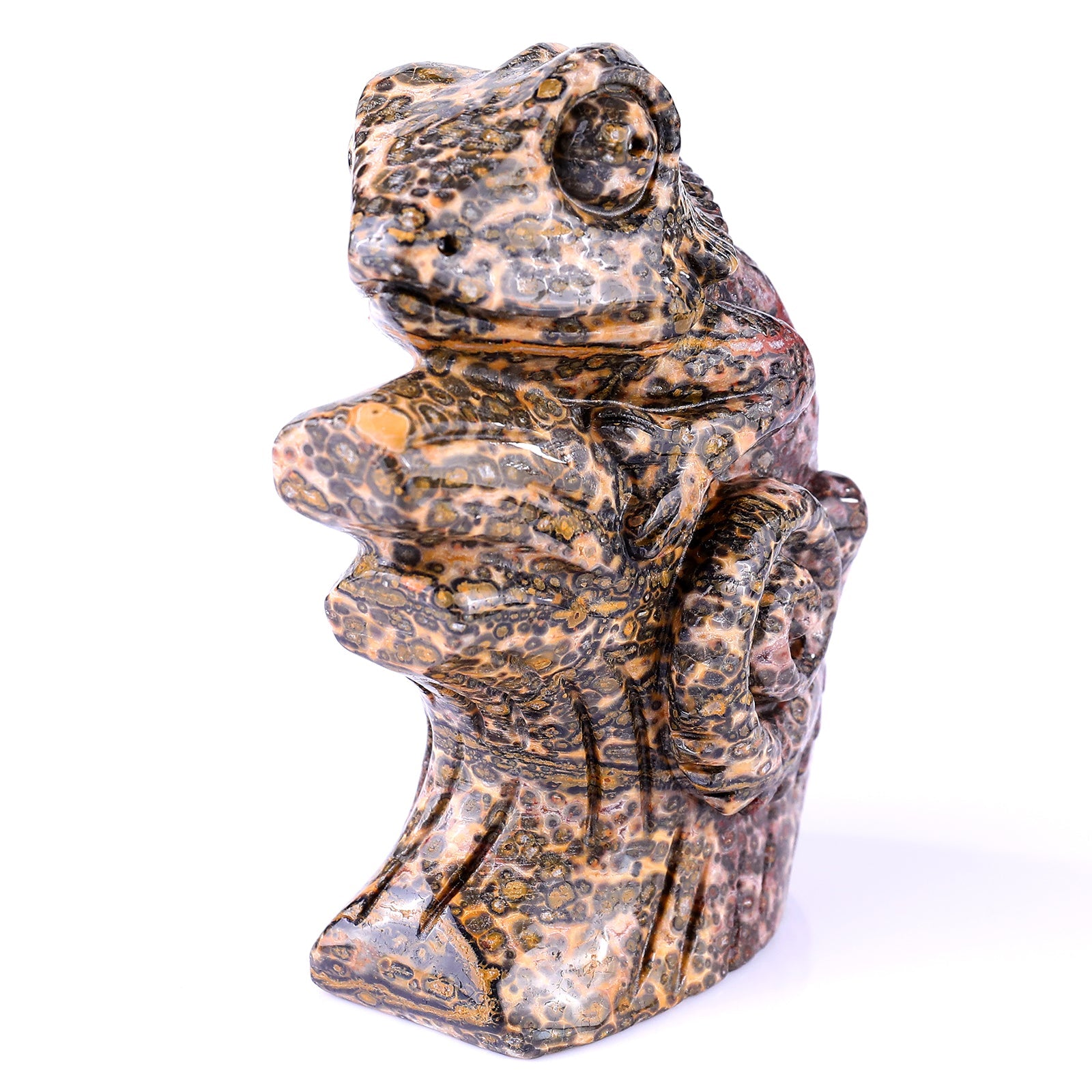 Nicedony 5.1" Leopard Skin Jasper Hand Carved Crystal Lizard Sculpture - View 7