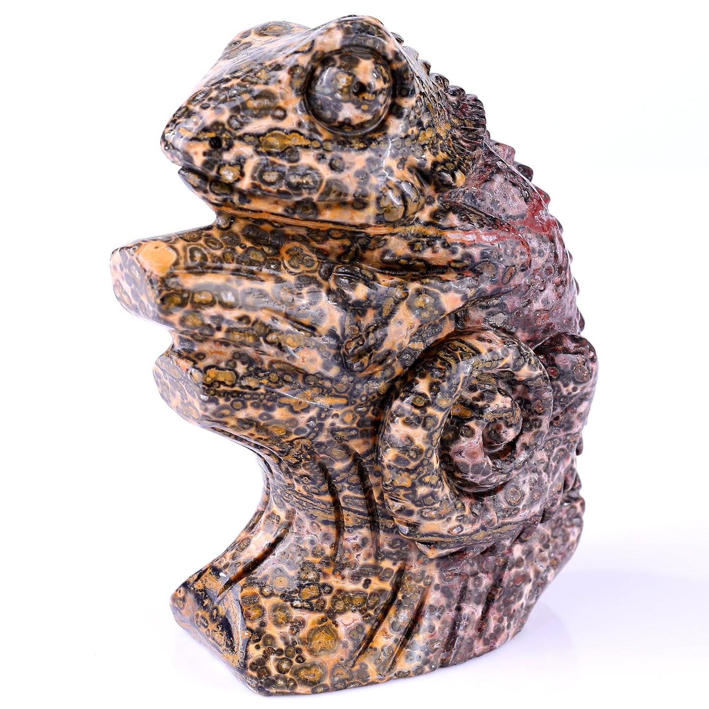 Nicedony 5.1" Leopard Skin Jasper Hand Carved Crystal Lizard Sculpture - View 9