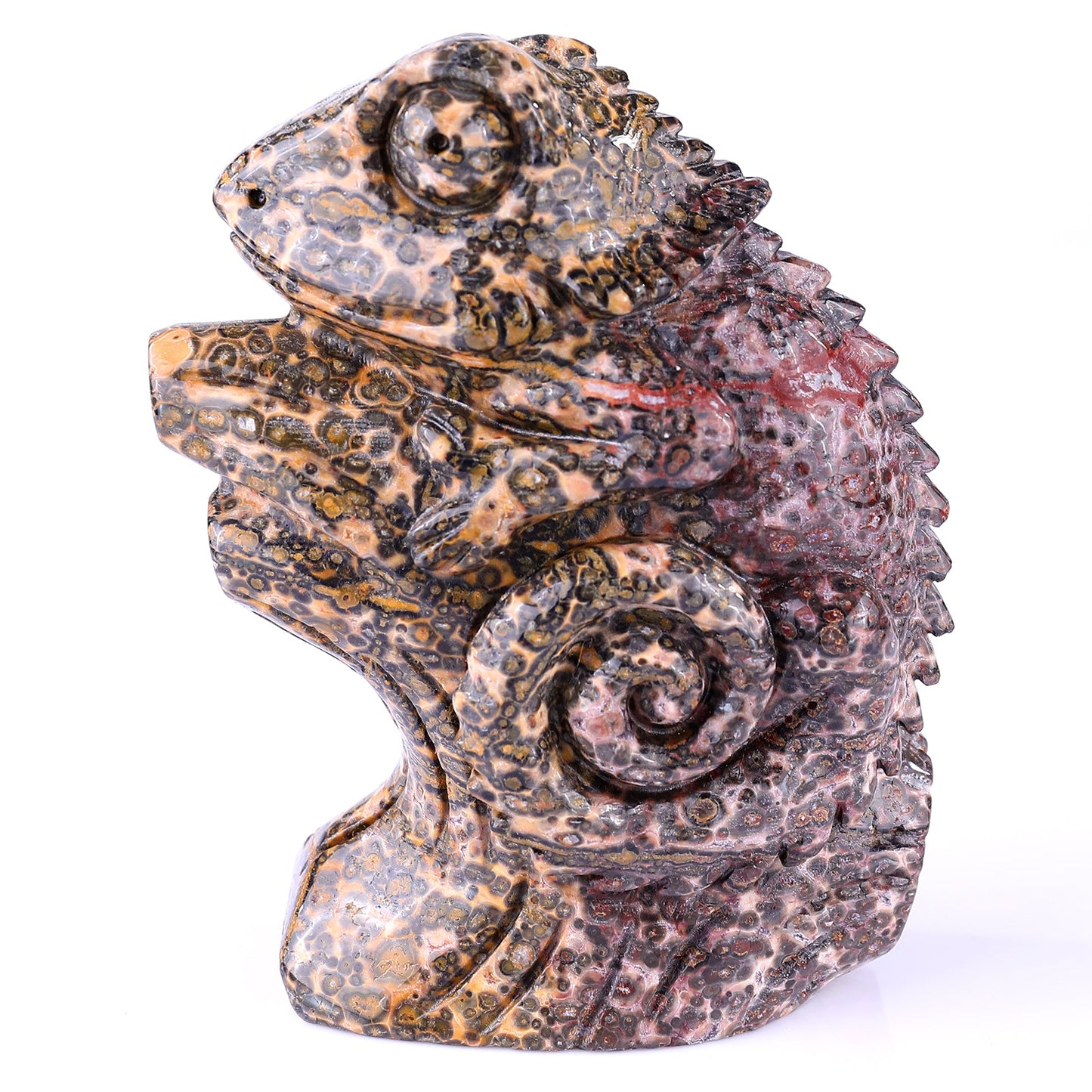 Nicedony 5.1" Leopard Skin Jasper Hand Carved Crystal Lizard Sculpture - View 6