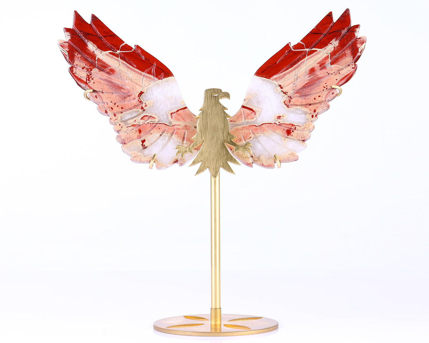 Nicedony 5.1" Red Jasper Hand Carved Crystal Eagle Wings Sculpture - View 14