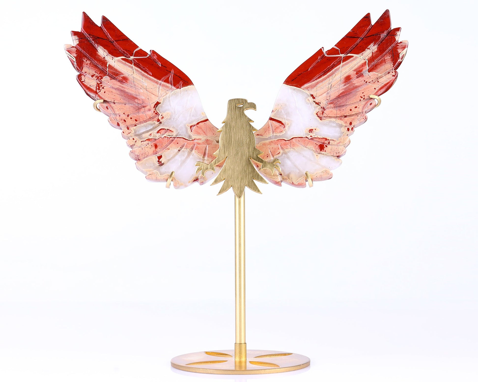 Nicedony 5.1" Red Jasper Hand Carved Crystal Eagle Wings Sculpture - View 14