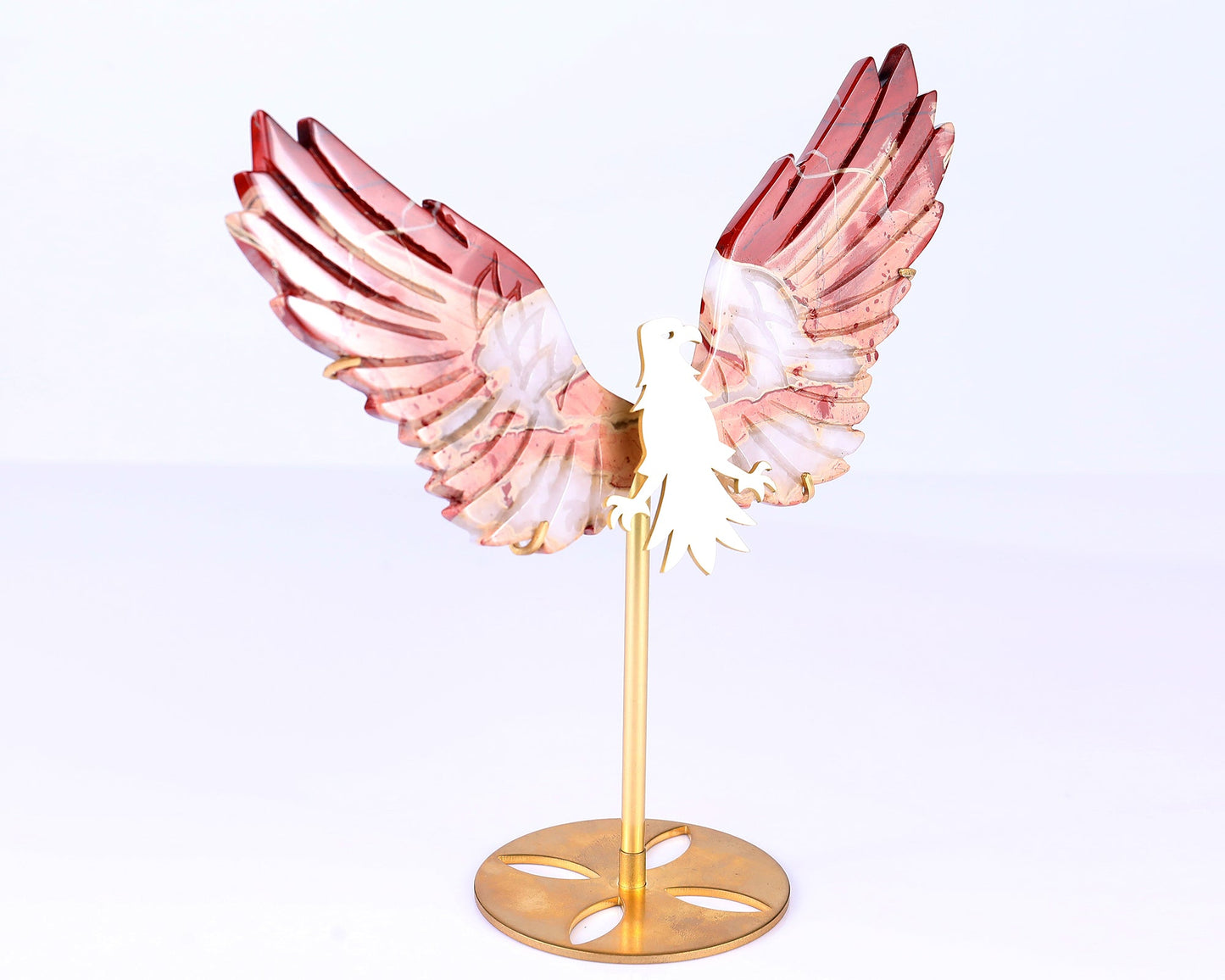 Nicedony 5.1" Red Jasper Hand Carved Crystal Eagle Wings Sculpture - View 17
